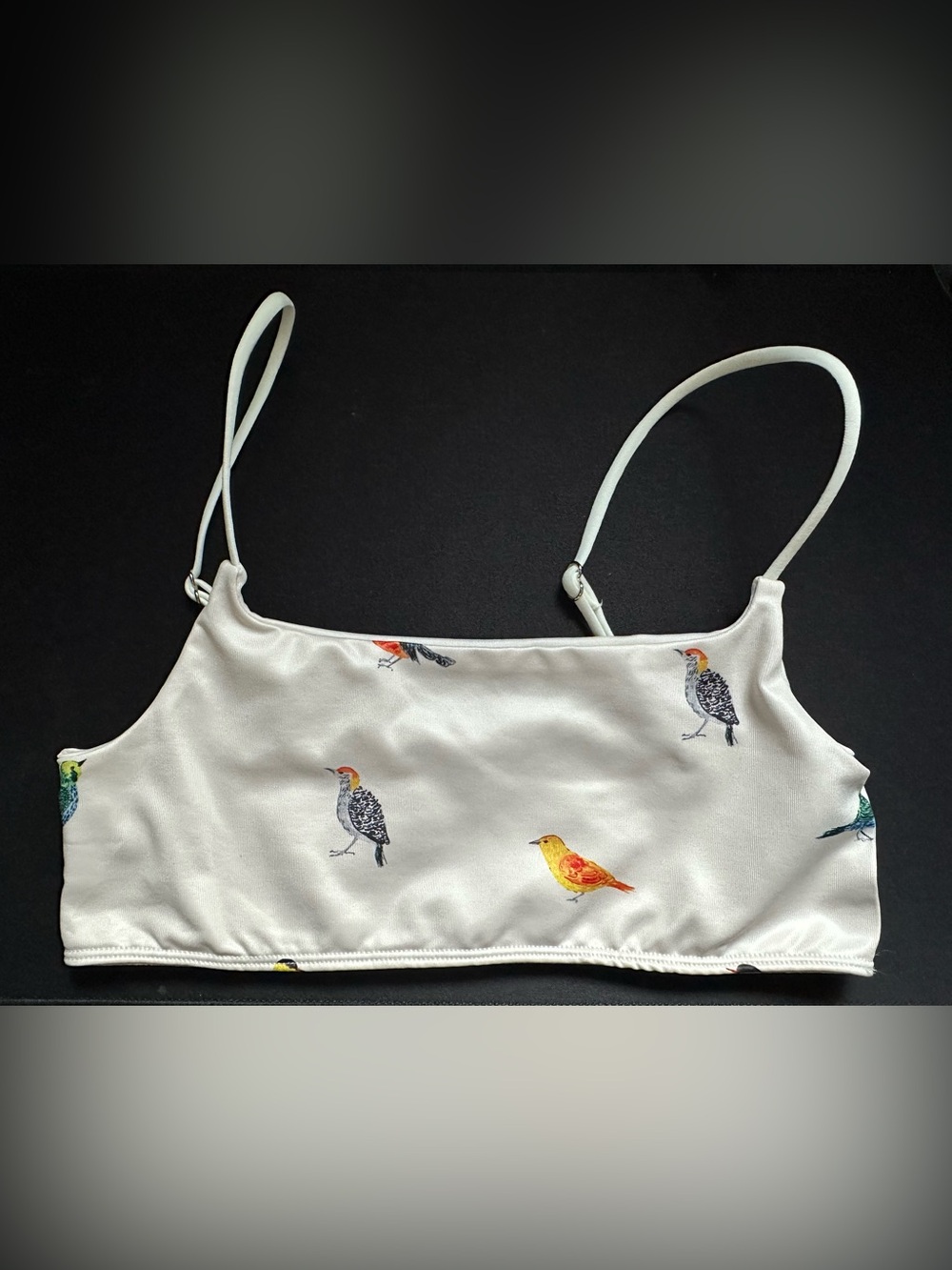 Lyrebird by Anthropologie White Bralette with Bird Print 🕊️ xxs/xs